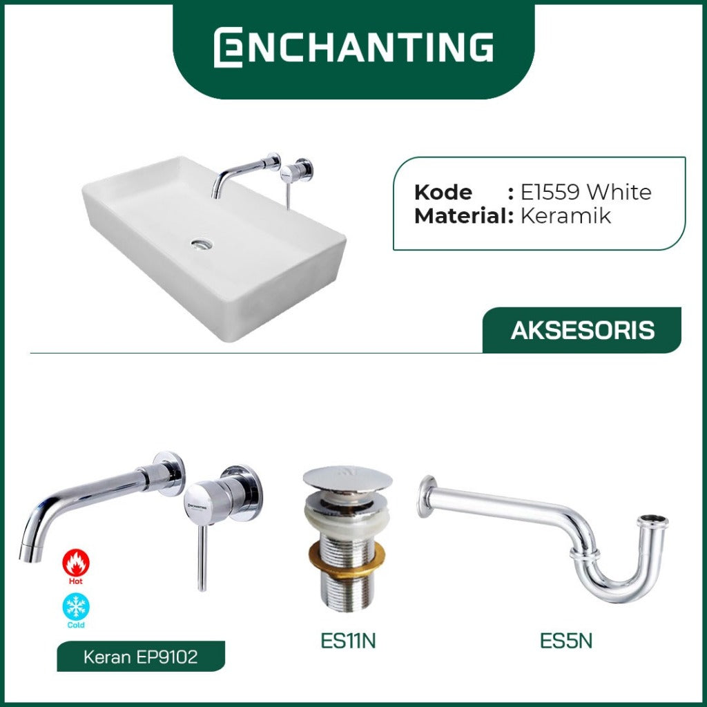 SET Wastafel Cuci Tangan Europe Enchanting E1559 Full Keramik