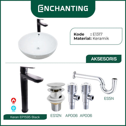 Wastafel Cuci Tangan Keramik Europe Enchanting E1317