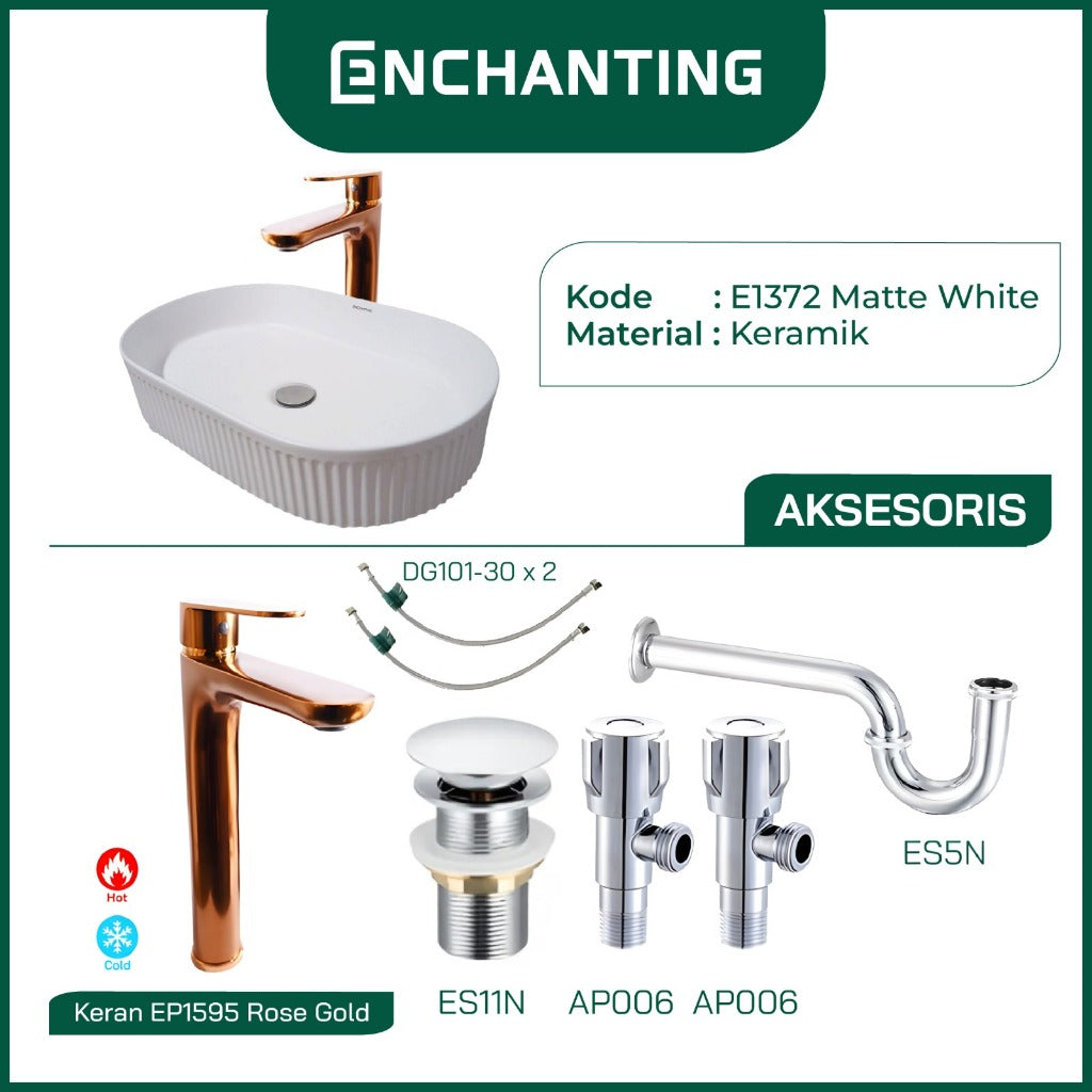 ENCHANTING Wastafel Meja Cuci Tangan Keramik Europe Enchanting E1372
