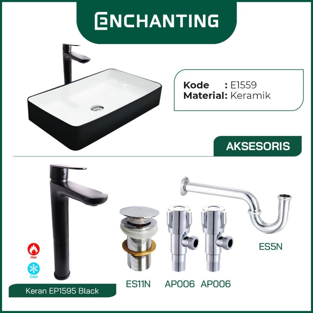 SET Wastafel Cuci Tangan Europe Enchanting E1559 Full Keramik