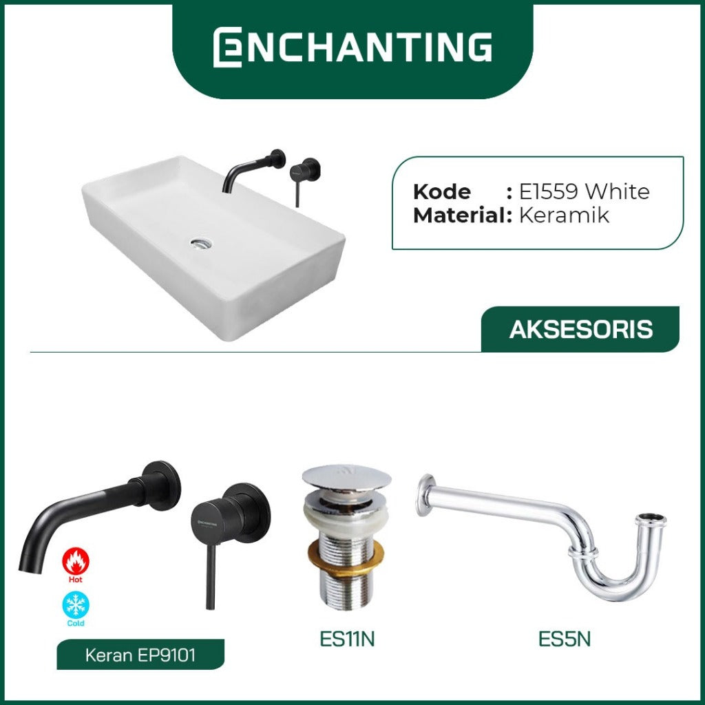 SET Wastafel Cuci Tangan Europe Enchanting E1559 Full Keramik