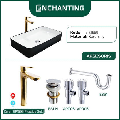 SET Wastafel Cuci Tangan Europe Enchanting E1559 Full Keramik
