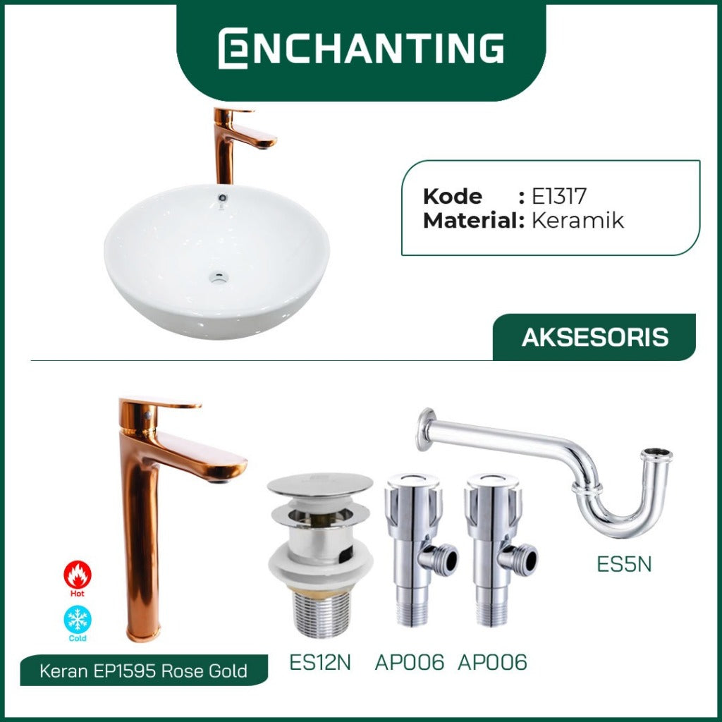 Wastafel Cuci Tangan Keramik Europe Enchanting E1317