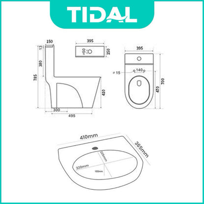 Bundling Toilet Duduk dan Wastafel Tidal TD081 Series Bundle TD083 TD112 TD080 TD087 TD079