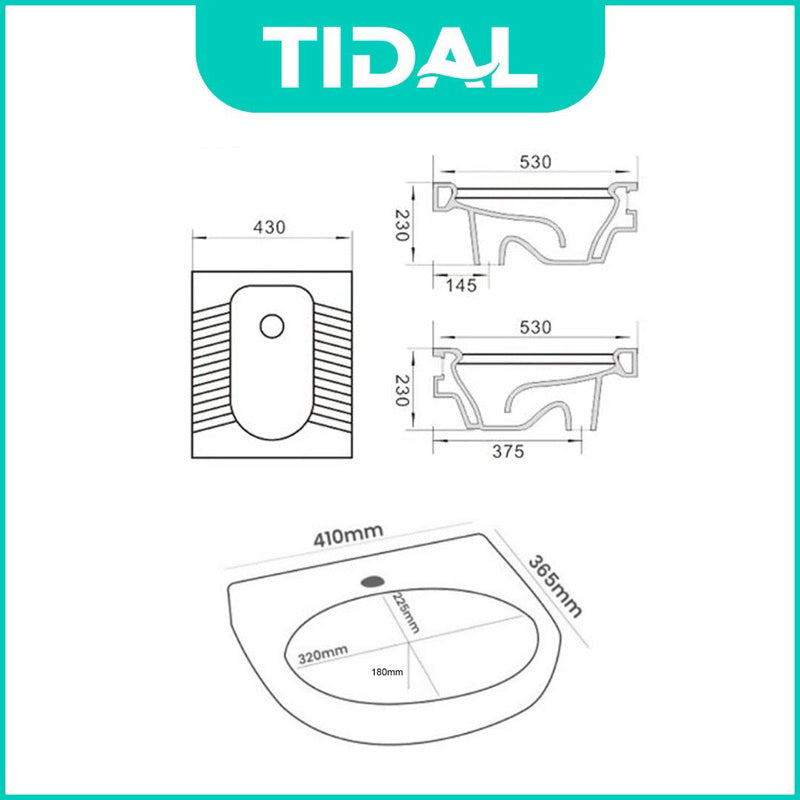 Bundling Toilet Duduk dan Wastafel Tidal TD081 Series Bundle TD083 TD112 TD080 TD087 TD079