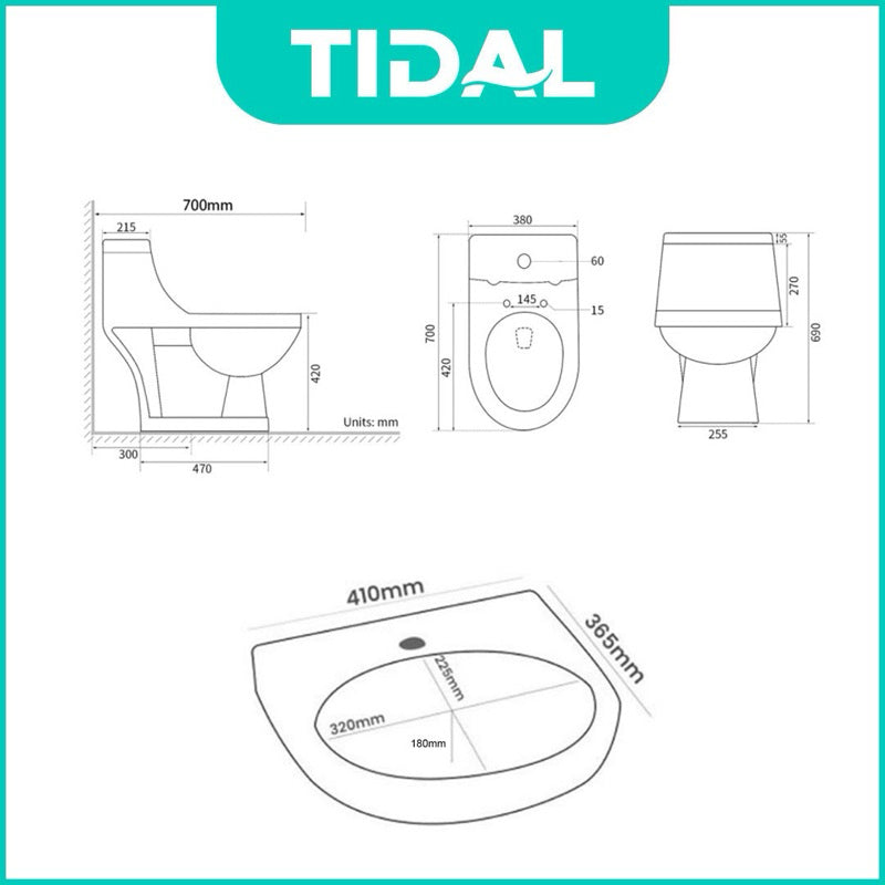 Bundling Toilet Duduk dan Wastafel Tidal TD081 Series Bundle TD083 TD112 TD080 TD087 TD079