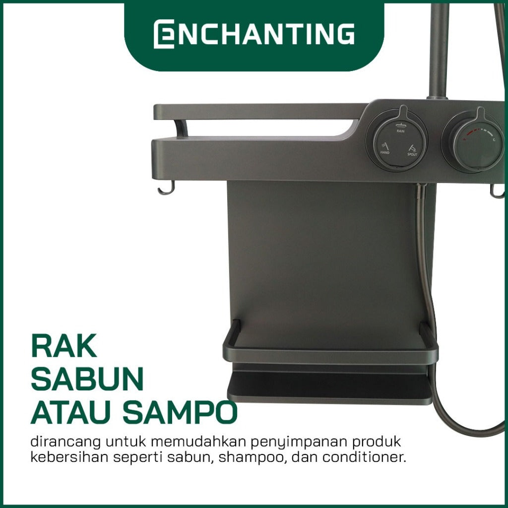 ENCHANTING Shower Set Tiang Mandi Bathroom Kran Panas Dingin Kokoh Modern Minimalis E1772