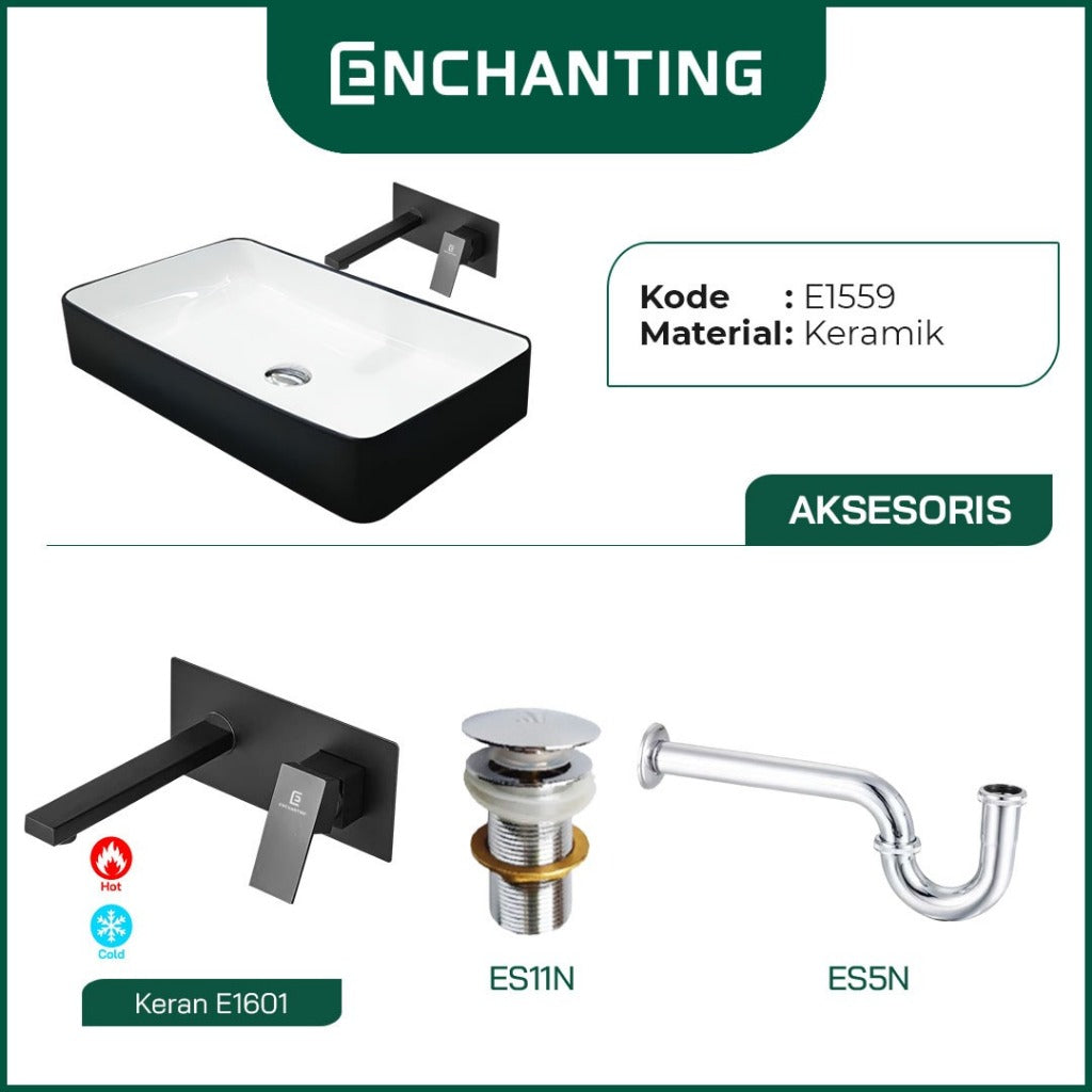 SET Wastafel Cuci Tangan Europe Enchanting E1559 Full Keramik