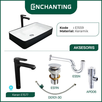 SET Wastafel Cuci Tangan Europe Enchanting E1559 Full Keramik