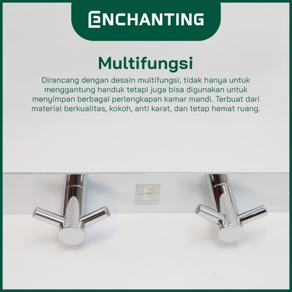 ENCHANTING Gantungan Baju Handuk Kamar Mandi Chrome Robe Hook Stainless Steel 5 Hook Minimalis Tahan Lama Europe Enchanting E162 - 5 Hook