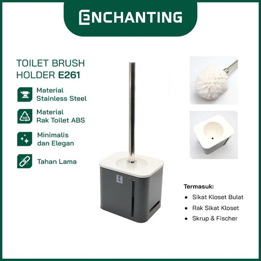 ENCHANTING Toilet Brush Holder Material Holder Stainless Minimalis Tebal Kokoh Europe Enchanting E261