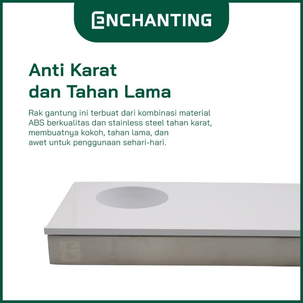 ENCHANTING Rak Gantung Dinding Material ABS Minimalis Tebal Kokoh Anti Karat 4 Hook Europe Enchanting E269