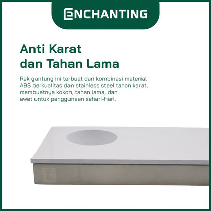 ENCHANTING Rak Gantung Dinding Material ABS Minimalis Tebal Kokoh Anti Karat 4 Hook Europe Enchanting E269