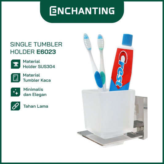ENCHANTING Single Tumbler Holder Material Holder Stainless Material Tumbler Kaca Tebal Kokoh Europe Enchanting E6023
