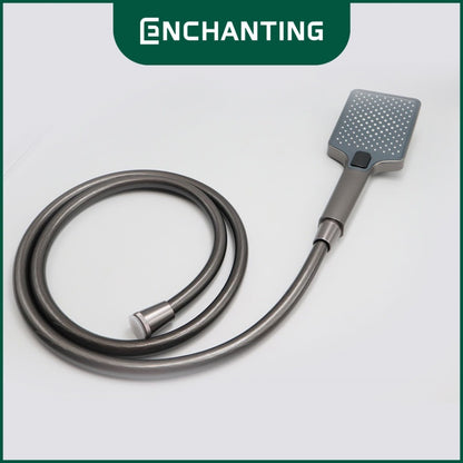 ENCHANTING Shower Brushed Gunmetal Grey Air Panas Dingin Brass Material Mode Air Terjun Piano Button EP1607