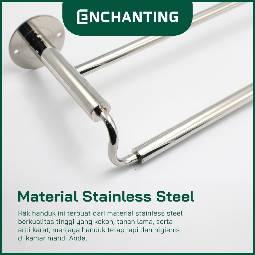 ENCHANTING Rak Handuk Material Stainless Steel Tahan Lama Anti Karat Kokoh Chrome Europe Enchanting E1107