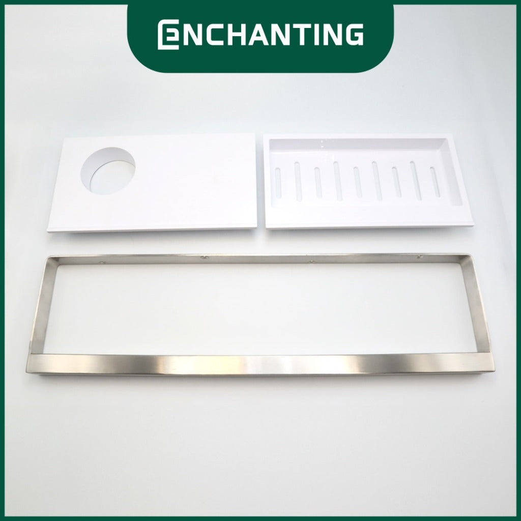 ENCHANTING Rak Gantung Dinding Material ABS Minimalis Tebal Kokoh Anti Karat 4 Hook Europe Enchanting E269