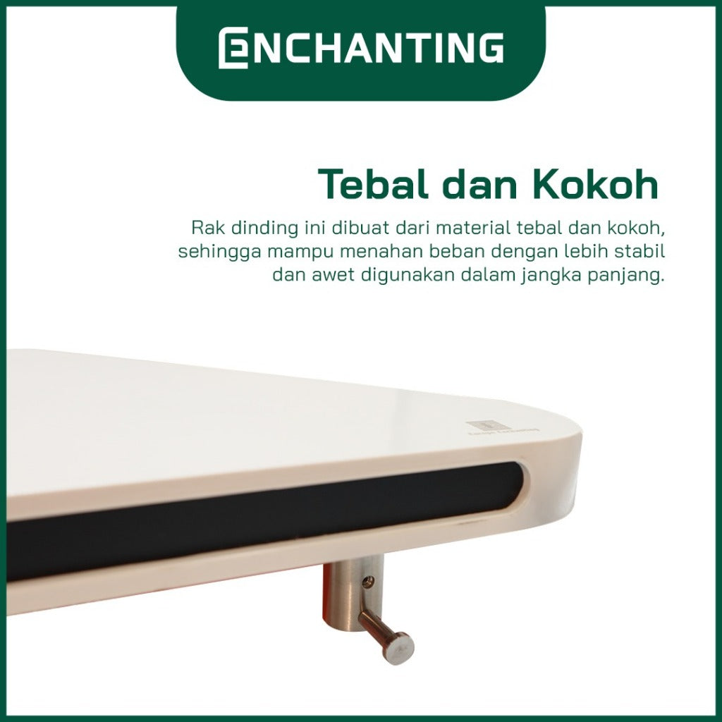 ENCHANTING Rak Dinding Material ABS Minimalis Putih Tebal Kokoh Europe Enchanting E283