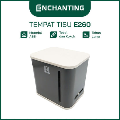 ENCHANTING Tempat Tissue Kamar Mandi Material ABS Minimalis Tebal Kokoh Europe Enchanting E260