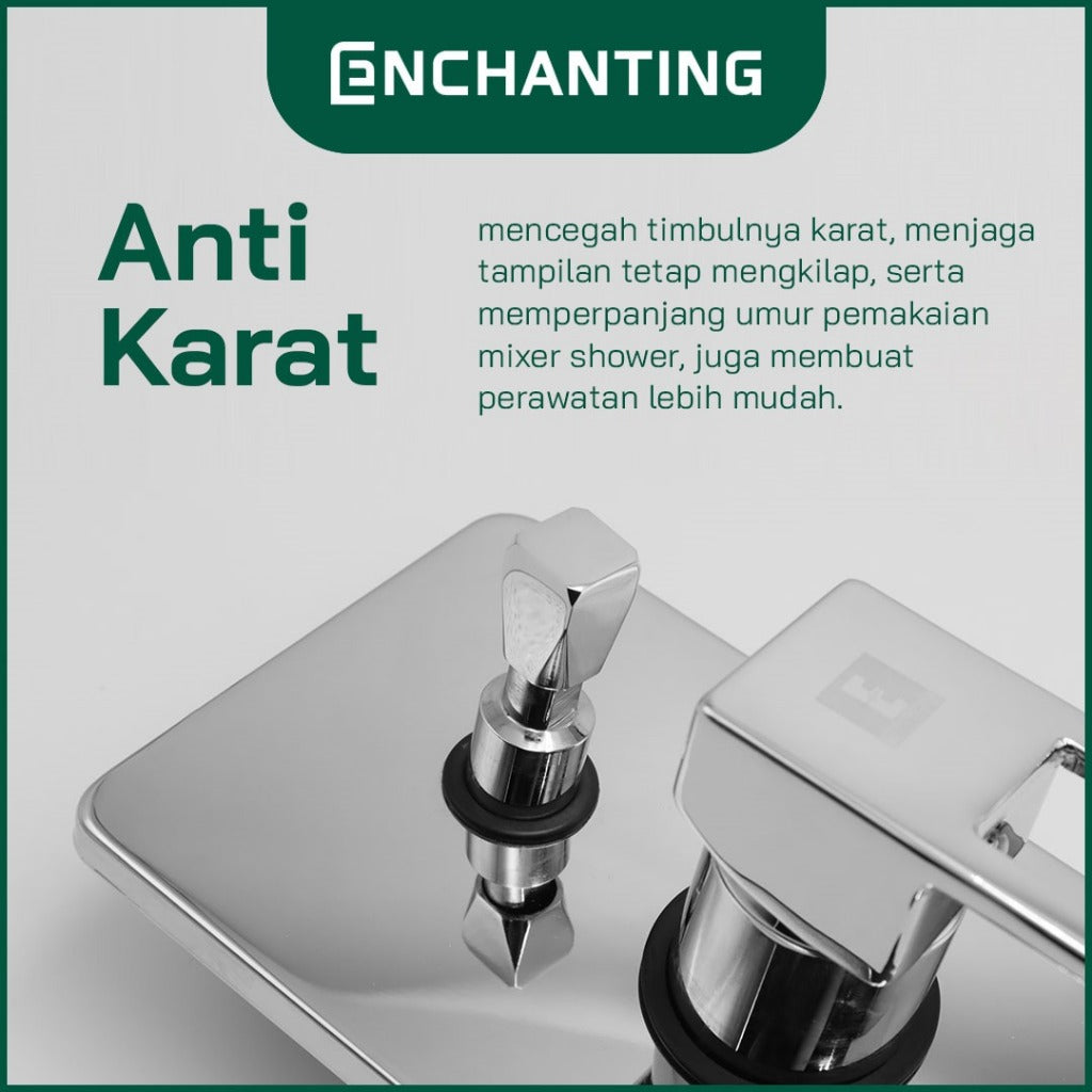 ENCHANTING Keran Shower Mixer / Keran Tembok Air Panas Dingin Brass Material Chrome Plating E122