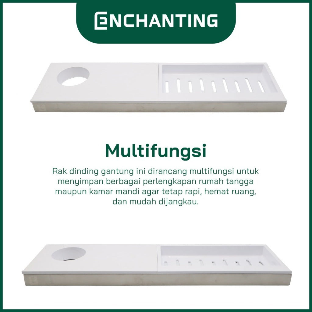 ENCHANTING Rak Gantung Dinding Material ABS Minimalis Tebal Kokoh Anti Karat 4 Hook Europe Enchanting E269