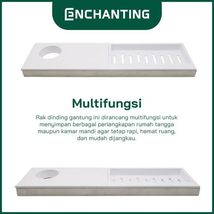 ENCHANTING Rak Gantung Dinding Material ABS Minimalis Tebal Kokoh Anti Karat 4 Hook Europe Enchanting E269