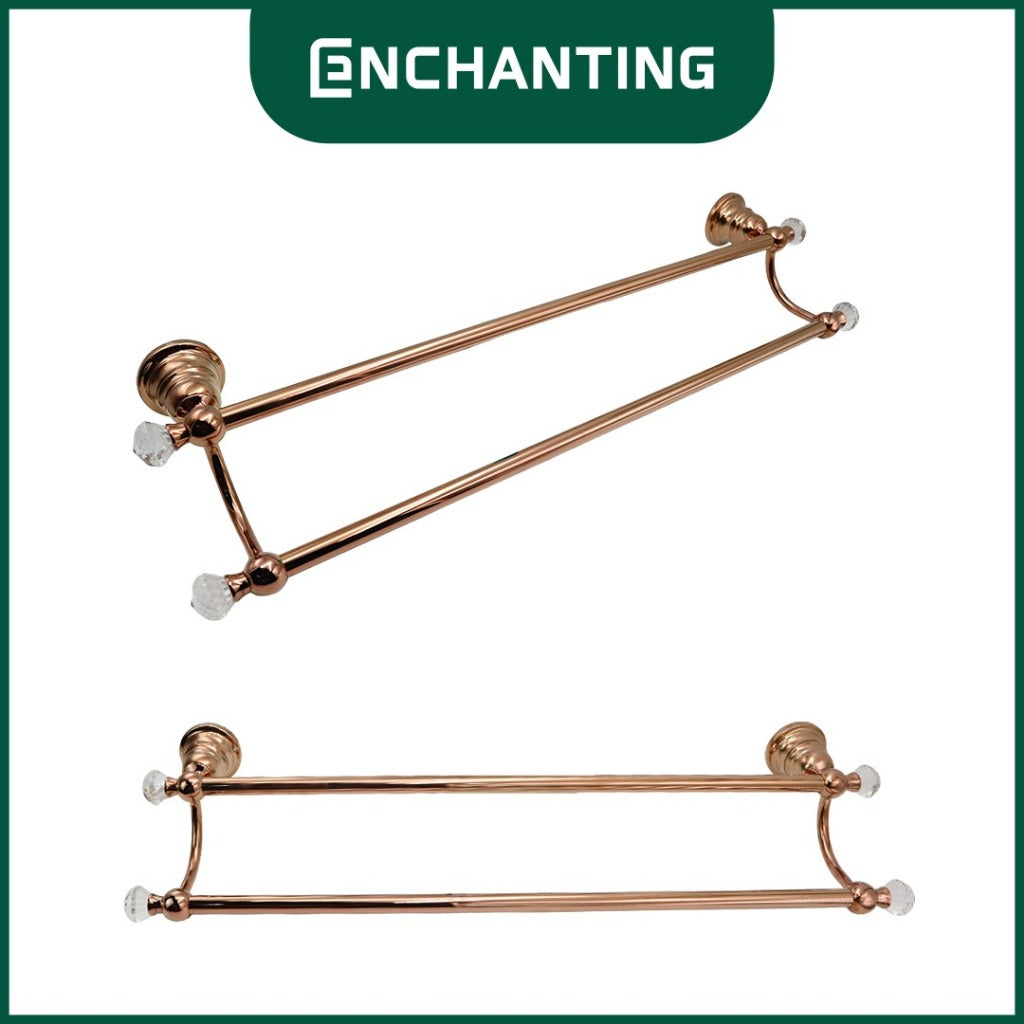 ENCHANTING Rak Handuk Material Stainless Steel Tahan Lama Anti Karat Rose Gold Europe Enchanting E1121