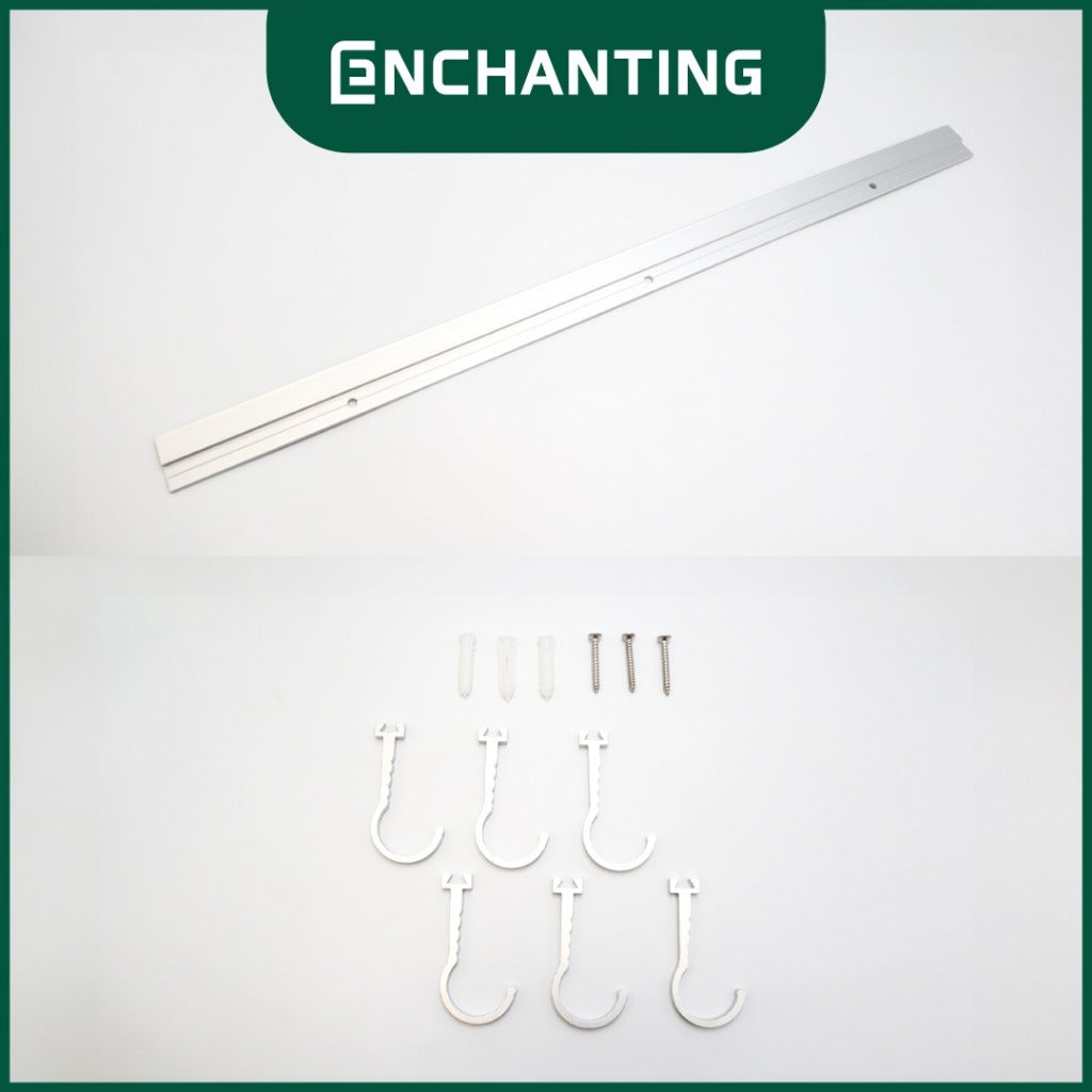 ENCHANTING Rak Dapur Dinding Material Alumunium Minimalis Tebal Kokoh 6 Hook Europe Enchanting EE188