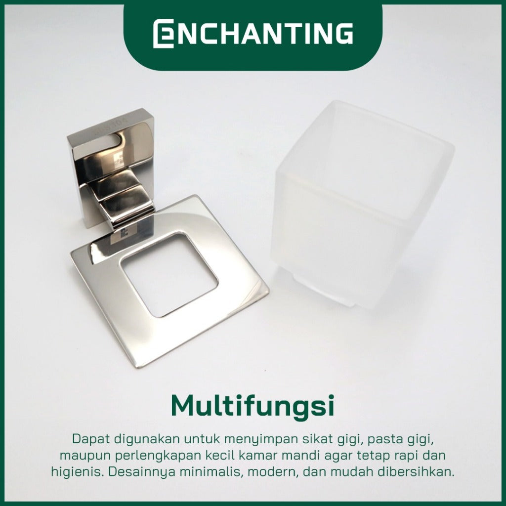 ENCHANTING Single Tumbler Holder Material Holder Stainless Material Tumbler Kaca Tebal Kokoh Europe Enchanting E6023