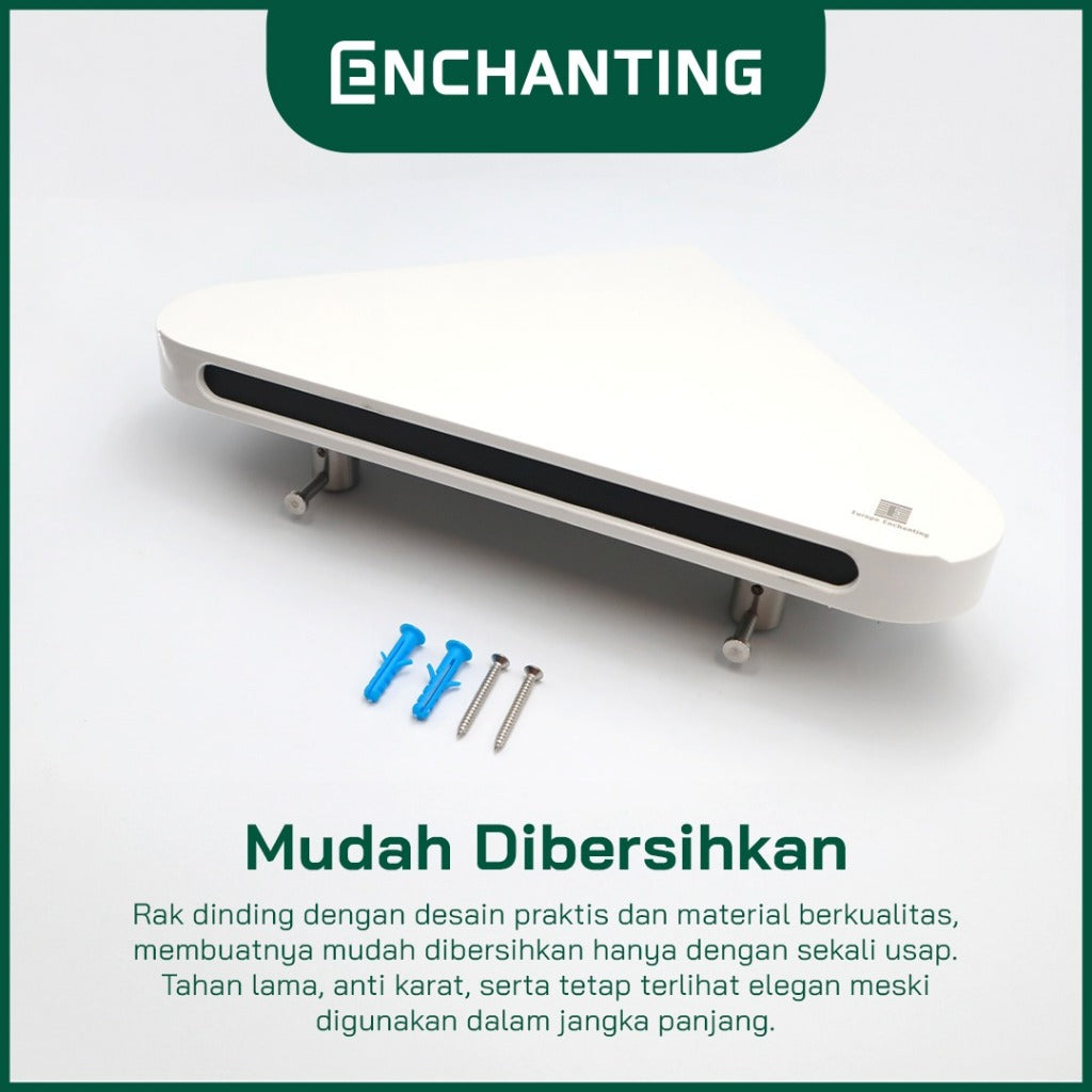 ENCHANTING Rak Dinding Material ABS Minimalis Putih Tebal Kokoh Europe Enchanting E283