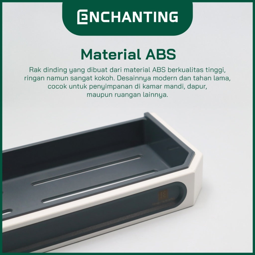 ENCHANTING Rak Dinding Material ABS Minimalis Tebal Kokoh White Grey Europe Enchanting E288