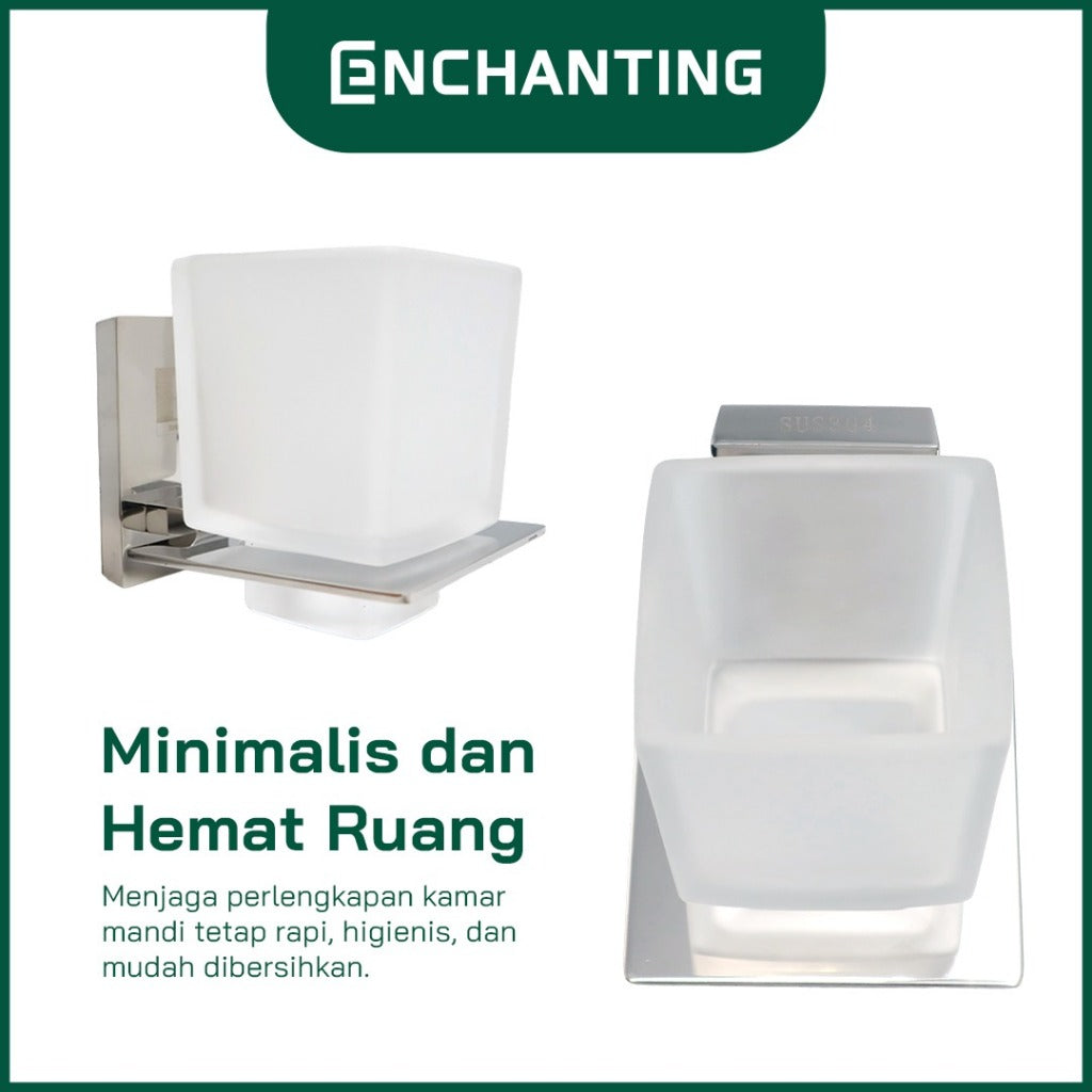 ENCHANTING Single Tumbler Holder Material Holder Stainless Material Tumbler Kaca Tebal Kokoh Europe Enchanting E6023