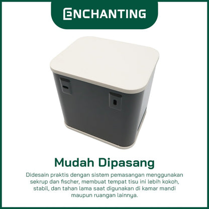 ENCHANTING Tempat Tissue Kamar Mandi Material ABS Minimalis Tebal Kokoh Europe Enchanting E260