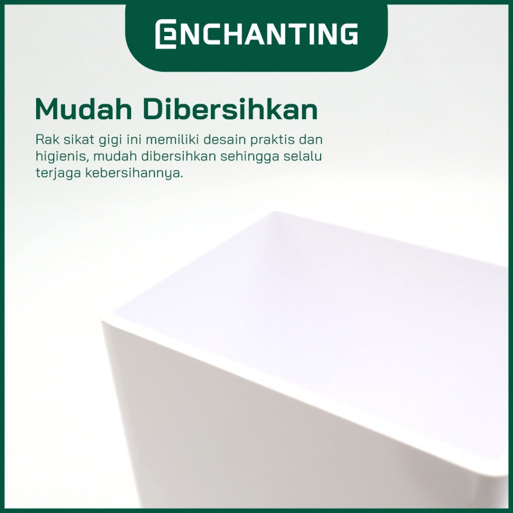 ENCHANTING Rak Sikat Gigi Material ABS Minimalis Tebal Kokoh Europe Enchanting E268
