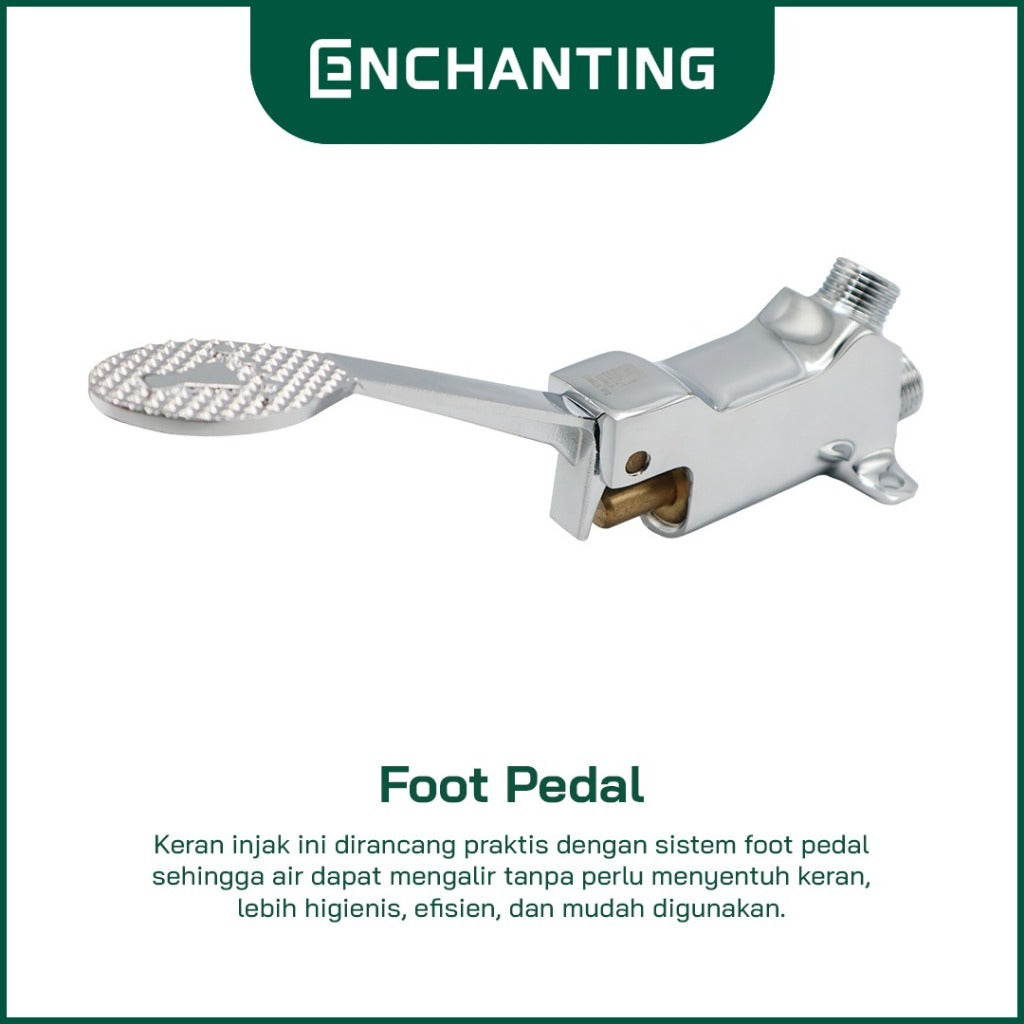ENCHANTING Keran Air Injak Tanam Dingin Stainless Steel Kran Air Tinggi E669