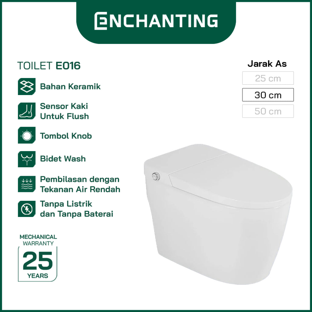 ENCHANTING Toilet/Kloset Duduk Soft Close Black/White E016
