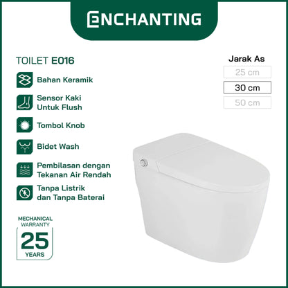 ENCHANTING Toilet/Kloset Duduk Soft Close Black/White E016