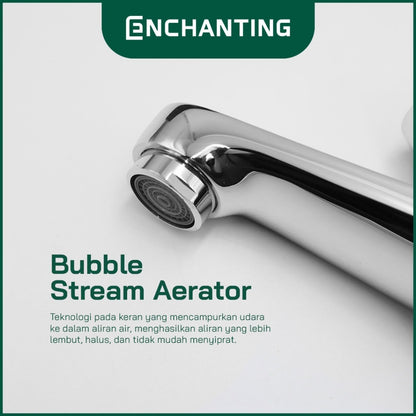 ENCHANTING Kran Kamar Mandi / Kran Tembok Chrome Bergaransi E131