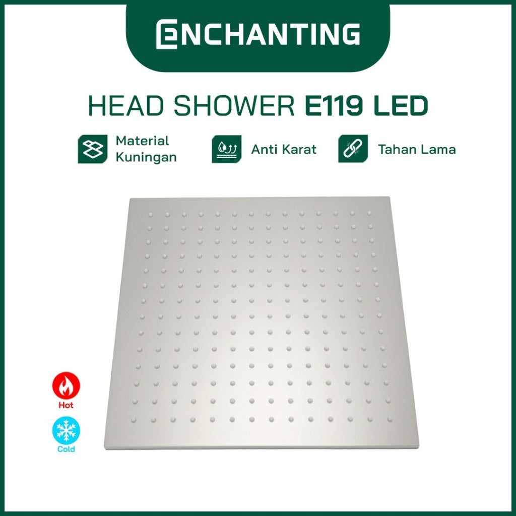 ENCHANTING Head Shower Kran Air Panas Dingin Material Kuningan E119 PVC E119 Brass E119 LED