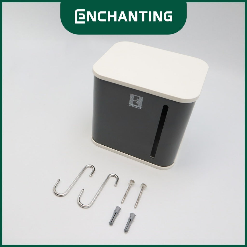 ENCHANTING Tempat Tissue Kamar Mandi Material ABS Minimalis Tebal Kokoh Europe Enchanting E260