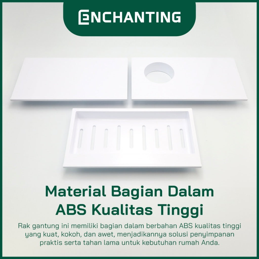 ENCHANTING Rak Gantung Dinding Material ABS Minimalis Tebal Kokoh Anti Karat 6 Hook Europe Enchanting E267