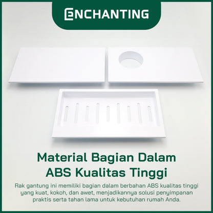 ENCHANTING Rak Gantung Dinding Material ABS Minimalis Tebal Kokoh Anti Karat 6 Hook Europe Enchanting E267