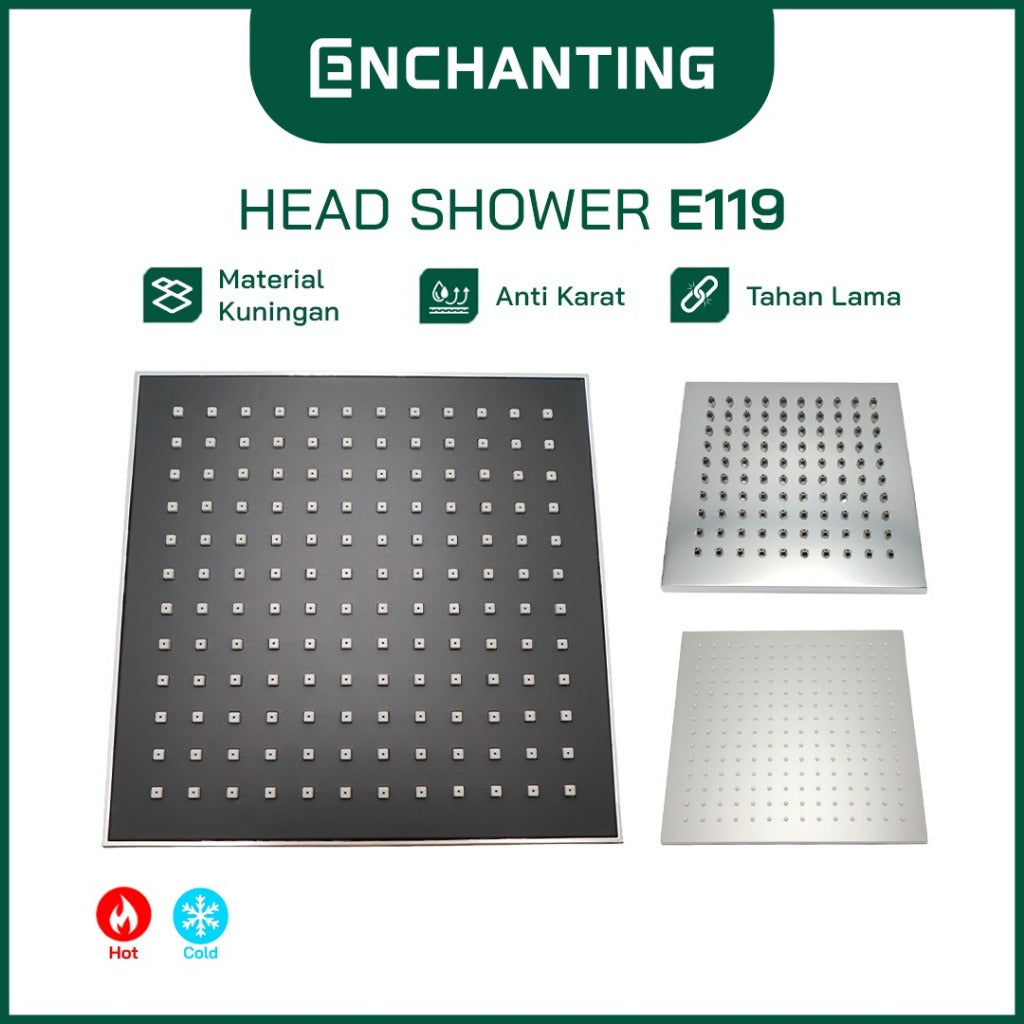 ENCHANTING Head Shower Kran Air Panas Dingin Material Kuningan E119 PVC E119 Brass E119 LED