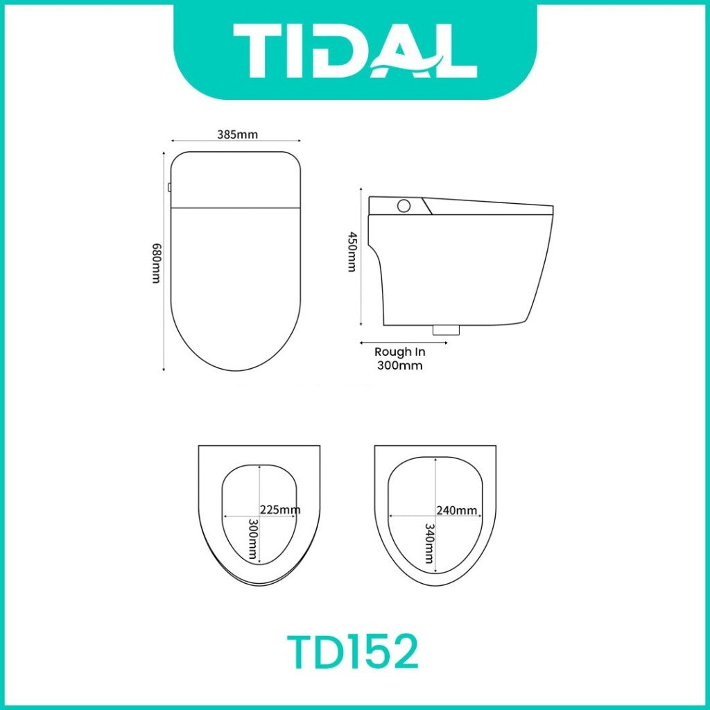 TIDAL Toilet / Kloset Duduk Soft Close Tidal TD152 White