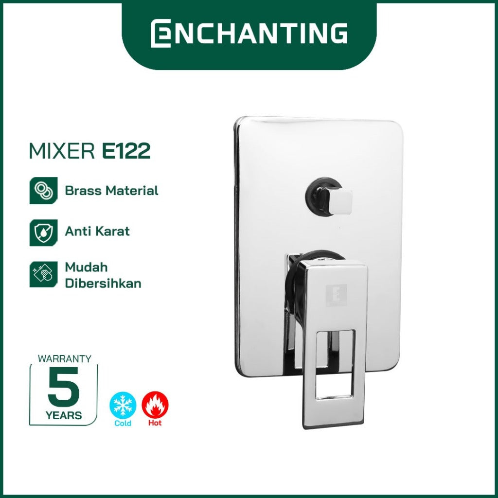 ENCHANTING Keran Shower Mixer / Keran Tembok Air Panas Dingin Brass Material Chrome Plating E122