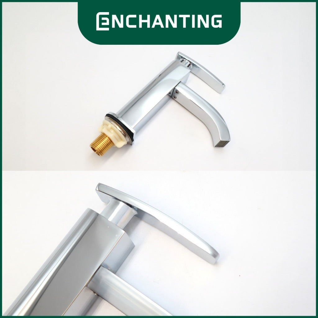 ENCHANTING Keran Air Wastafel Tanam Dingin Chrome Brass Kuningan Kran Air Tinggi E186