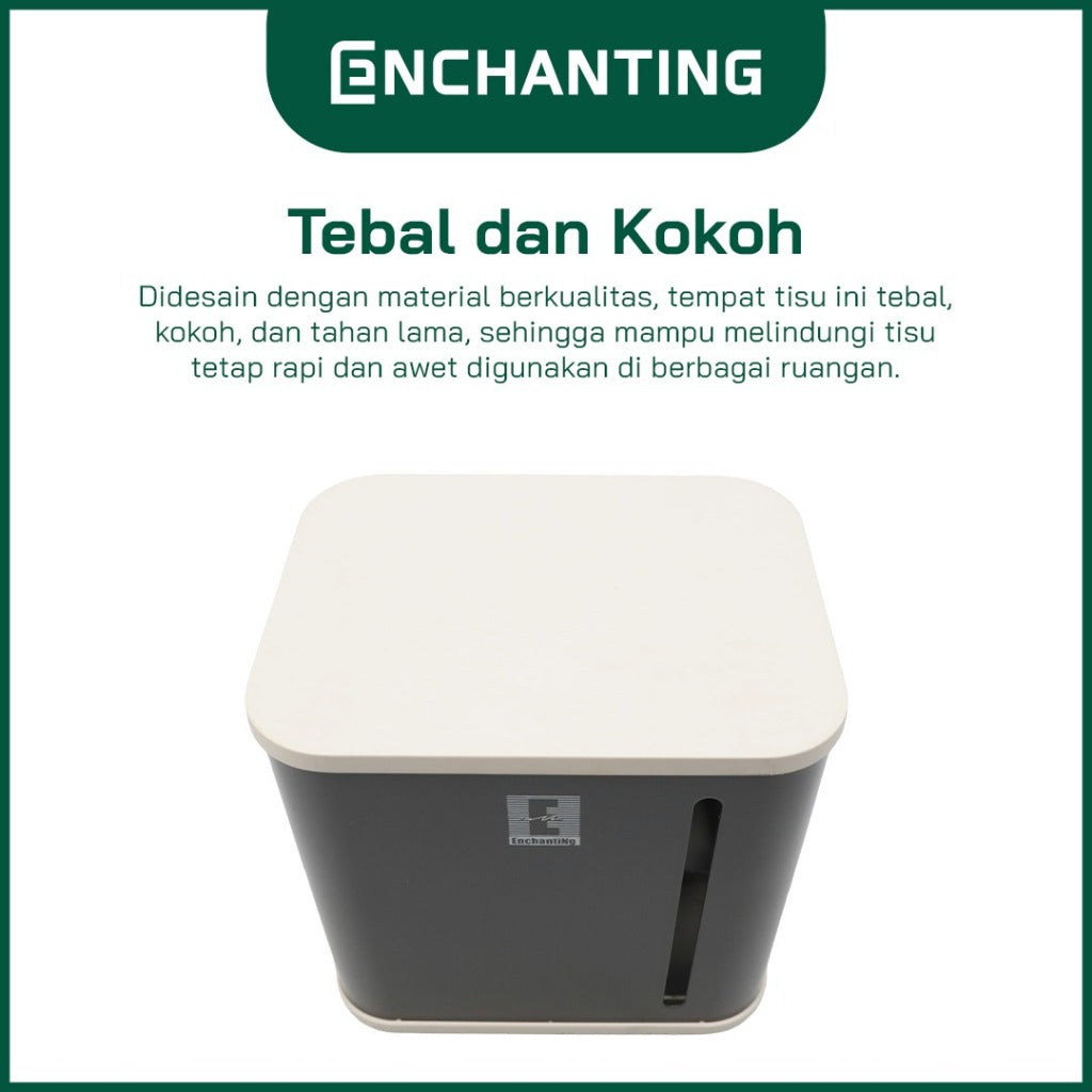 ENCHANTING Tempat Tissue Kamar Mandi Material ABS Minimalis Tebal Kokoh Europe Enchanting E260