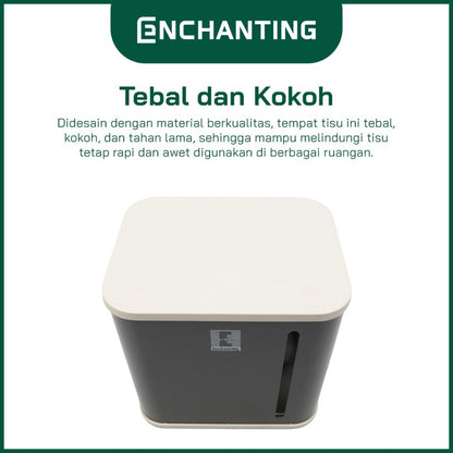 ENCHANTING Tempat Tissue Kamar Mandi Material ABS Minimalis Tebal Kokoh Europe Enchanting E260