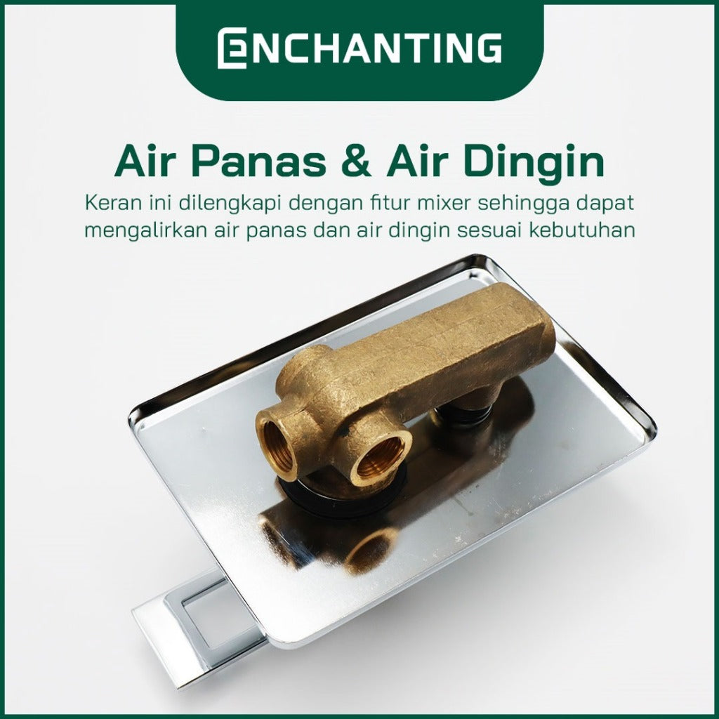 ENCHANTING Keran Shower Mixer / Keran Tembok Air Panas Dingin Brass Material Chrome Plating E122