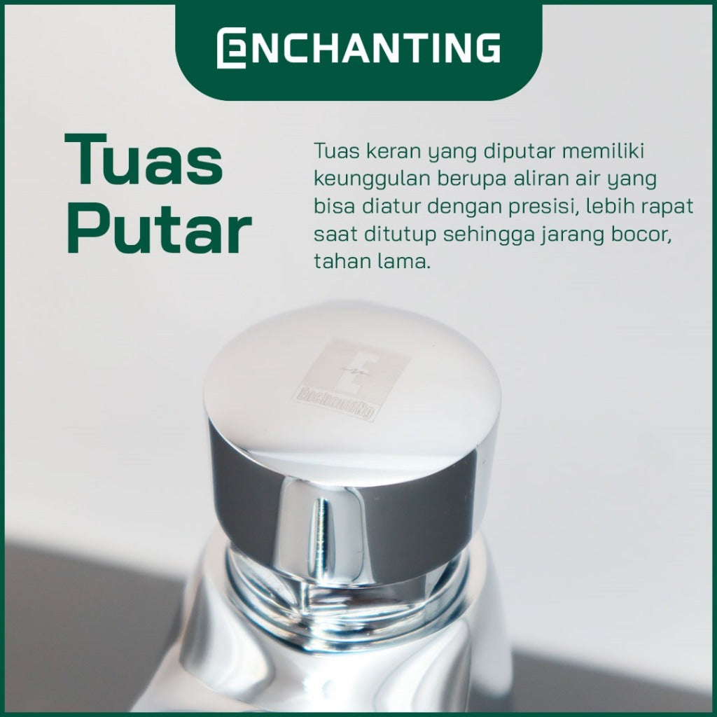 ENCHANTING Kran Kamar Mandi / Kran Tembok Chrome Bergaransi E131